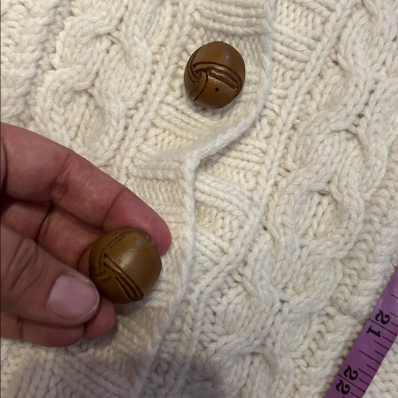 J. Crew Hand Knit Medium Cream Cable Knit Cardigan hand knit womens - Picture 7 of 7